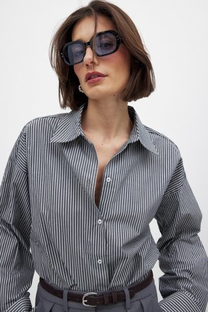 NA-KD Soft Squared Sunglasses - Lunettes de soleil - Noir - One Size