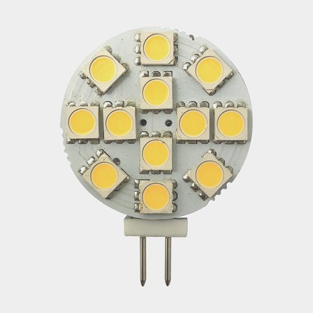 Lâmpada LED 1852-Marine, 10 - 36 V DC, 2 W, Ø30 mm, G4 (pinos laterais), com luz branca quente, embalagem com 2 unidades