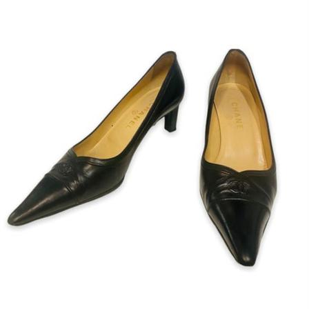 Chanel Vintage, Pre-owned shoes Zwart, Dames, Maat:40 EU,leer