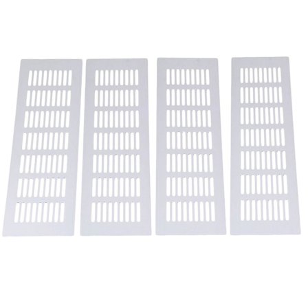 Ventilasjonsgitter 4 stk Legering Louvre Grill Luftventil Ventilasjonsdeksel 8 stk 30cm Sølv