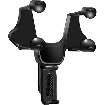 Bil Bakspeil Telefonholder Feste Roterer 360 Universal Bil Bakspeil Telefonholder for smarttelefoner med en bredde på mindre enn 9,4 cm 3,7 tommer