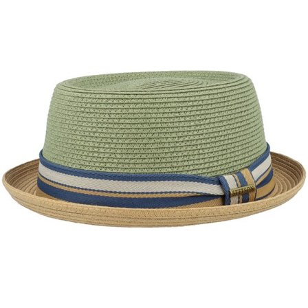 Stetson - Grön porkpie Hatt - Toyo Moss/Beige Straw Hat Pork Pie @ Hatstore