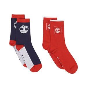 Kids - Timberland Kids 2-Pack Red Tree Logo Socks 27-28 (4-5 Years) - Underwear - 27-28 (4-5 years) - Red