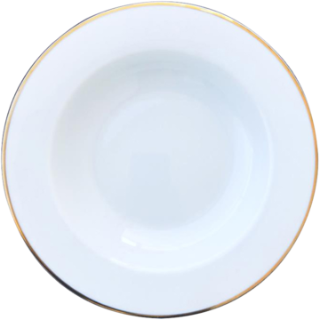 Tallrik djup Blocho Kaszub Vit med Guldrand 29cm