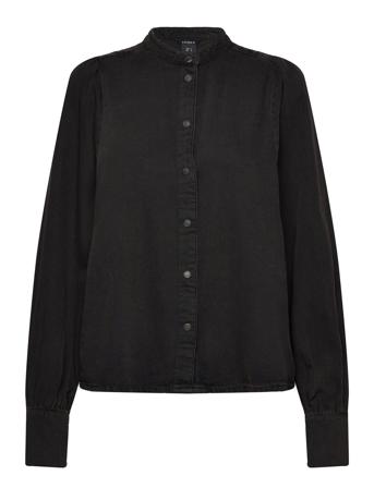 Blouse Idris Langermet Skjorte Svart Lindex*Betinget Tilbud