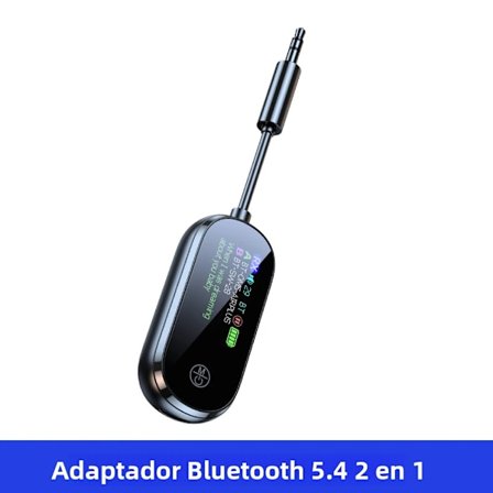 2-i-1 Trådløs Audioadapter Bluetooth 5.4 Sender Modtager med Mikrofon 3.5mm AUX til TV PC Bil Hovedtelefoner Fly (Ingen AP Konverter)