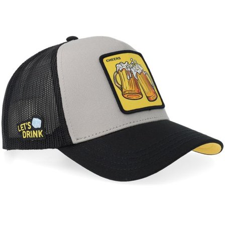 Capslab - Svart trucker Keps - Cocktails Cheers Grey/Black Trucker @ Hatstore