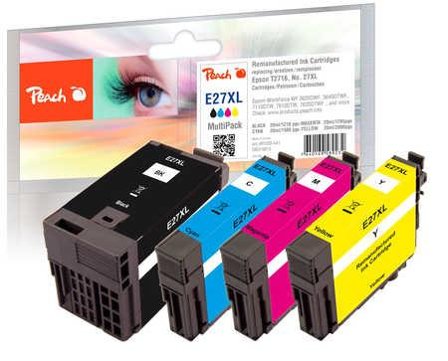 PEACH Patrone Epson No.27XL T2715 MultiPack bk,c,m,y remanufactured