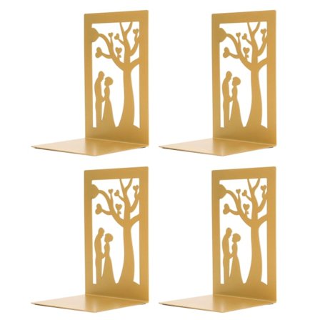 4 kpl kirjatukea, yksinkertainen, ohut, metalli, ontto, raskas, kirjateline, liukumaton vaahtomuovipehmuste, työpöydän säilytyshylly, häät