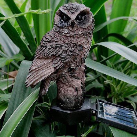 Brun Ugle Solcelle LED Lys Have Solcelle Lys Udendørs Dekoration Harpiks