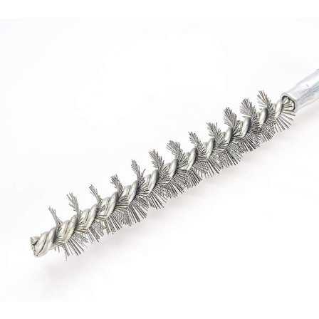 Stålbørste til rengøring af rør, rund skorstensbørste, M12 gevindgrænseflade rengøringsbørste, 18 mm diameter 160 mm længde, 2 stk.