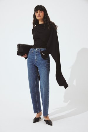 NA-KD Pier High Waist Slim Jeans - Slim Fit Jeans - Blå - EU 46