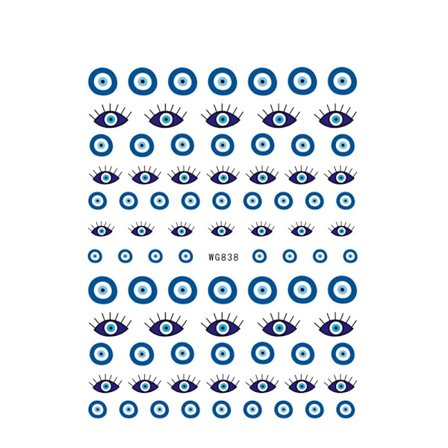 Mordely Evil Eye Nagelklistermärke Självhäftande