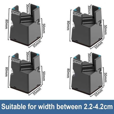 4 STK Fodpude Møbelforhøjelse SORT-50MM SORT-50MM