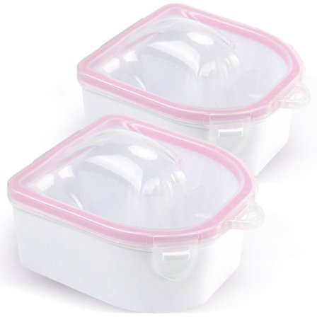 2 stk. negleblødningsskål, dobbeltlags manicure-skåle, opgraderet tykkere acetone-blødningsskåle, skål til fjernelse af gelneglelak til akrylnegle