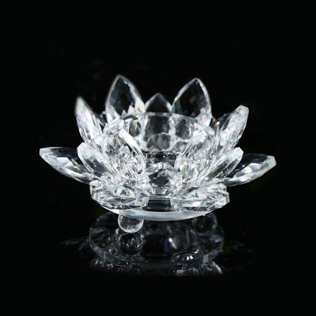 Crystal Lotus Flower Figuuri Lootuskukka Ornamentti LÄPINÄKYVÄ
