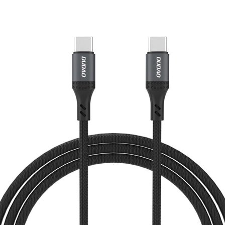 Dudao flätad USB-C till USB-C-kabel 60W 1,2 m med snabb laddning - Svart
