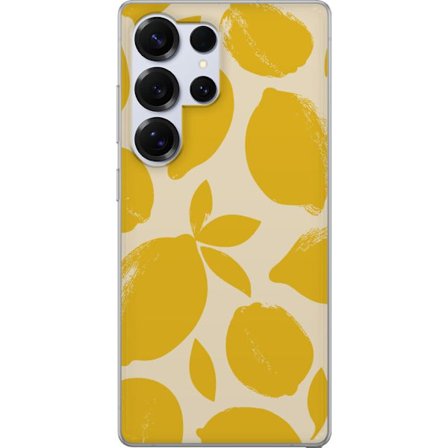 Kompatibelt Mobilskal till Samsung Samsung Galaxy S25 Ultra Citrontryck citroner gula citrusfrukt köksmönster sommar design tapet retro stil färsk