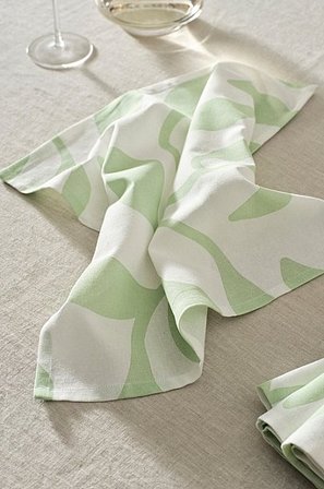 Jotex - Servetten 4-pack Groen/wit Groen/wit - DELLA - Koop Servetten bij Jotex