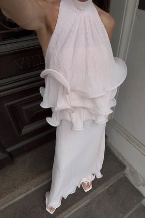 NA-KD Maxi Wire Detail Skirt - Plisserede nederdele - Lyserød - L