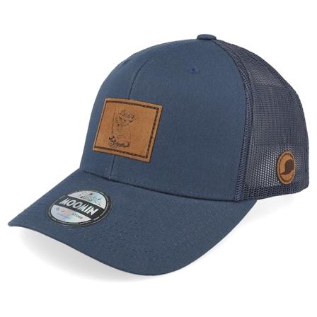 Moomin - Blå trucker Caps - Snufkin Engraved Patch Navy Trucker @ Hatstore