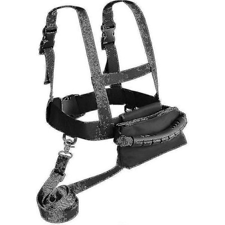 Barneski- og snowboardtreningssele med avtakbare stropper, metallfesteringer og lettbærehåndtak