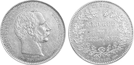 Danmark 1888 - Regeringsjubilæum - 2 kr. sølvmønt