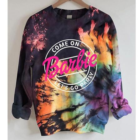 Kvinnor Tie Dye Sweatshirt Casual långärmade toppar Print tröja Casual Shirt 7