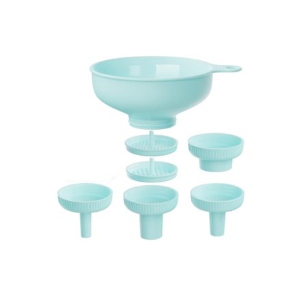 Konserveringstragt Sæt, Bred Mund 4-Størrelses Tude + 2 Si - Fødevaregodkendt Plastik til Flasker & Poser, Alsidigt Køkkenfyldningsværktøj (