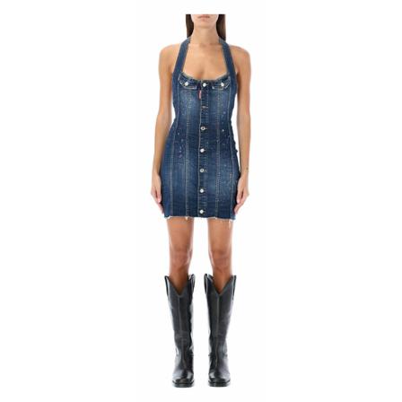 Dsquared2, Short Dresses Blauw, Dames, Maat:S