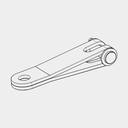 Extension link toggle Seldén, Ø6 -7 mm, eye to fork, Ø12 mm, 90 mm