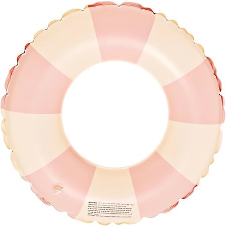 Oppustelig svømmering til voksne, svømmering poolbøje, retro stribet PVC oppustelig bøje poolbøje