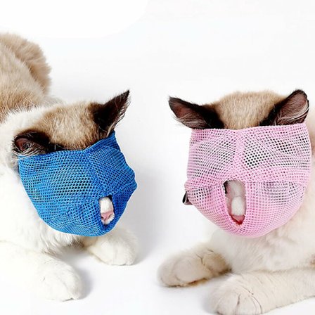 L 2 stk. kattemunnkurv med pustende netting for å forhindre biting av katt stellemunnkurv for å forhindre riper når du steller en katt