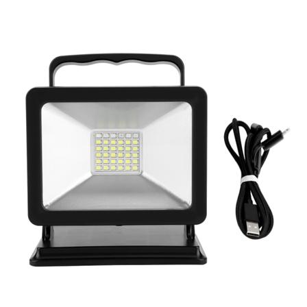 30W 5200mAh svart ram LED nödspotlight Blixt Varningslampa för utomhuscamping