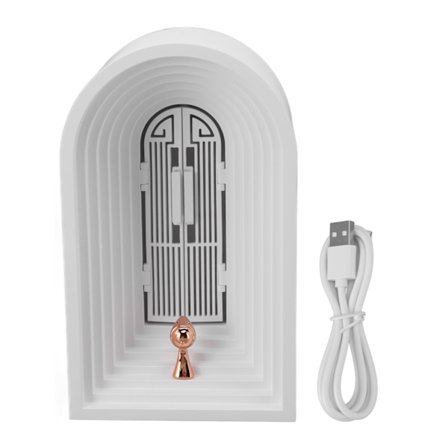 Bluetooth-høyttaler for skrivebord med USB-lading, justerbar lysstyrke, nattlys for soverom, hvit