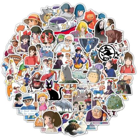 Viisikymmentä kpl Ghibli Hayao Miyazaki Anime tarroja kannettavalle rullalauta matkalaukkuille puhelin auto tarrat grafiti tarra lapsille lelu