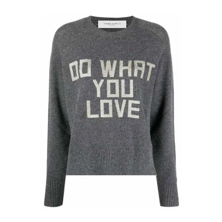 Golden Goose, Round-neck Knitwear Grijs, Dames, Maat:M,Cotton