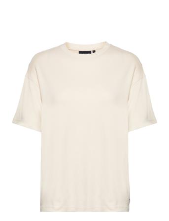 Ally Organic Cotton/Modal Tee T-shirts & Tops Short-sleeved Creme Lexington Clothing*Betinget Tilbud