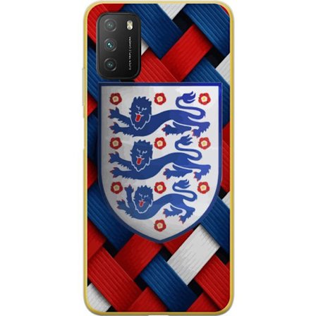 Yhteensopiva Puhelinkuori Xiaomi Xiaomi Poco M3 Graafinen Englanti-aihe heraldisilla leijonilla ja punaisella, valkoisella ja sinisellä punotulla ku