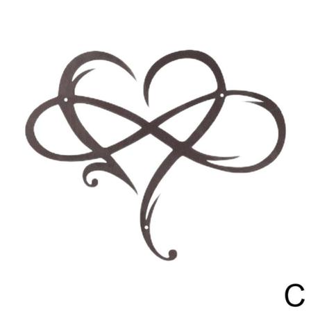 Infinity Heart Stål Väggdekor Metall Väggkonst Kärlek Väggskylt Fo