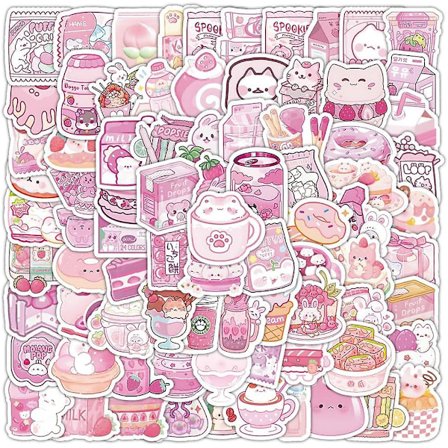300 st Söta Små Klistermärken Set Kawaii, Kartong Klistermärken Dekorativa Maskering Klistermärken Planerare Klistermärken för Personalisering (Rosa 