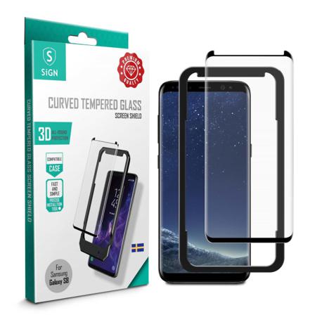 Sign 3d Skärmskydd I Härdat Glas För Samsung Galaxy S8 Inkl. Mon