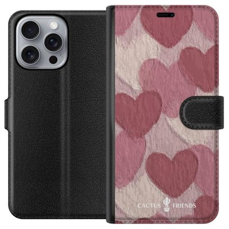 Yhteensopiva Lompakkokotelo Apple Apple iPhone 16 Pro Max Cactus and Friends - Blush Paper Hearts