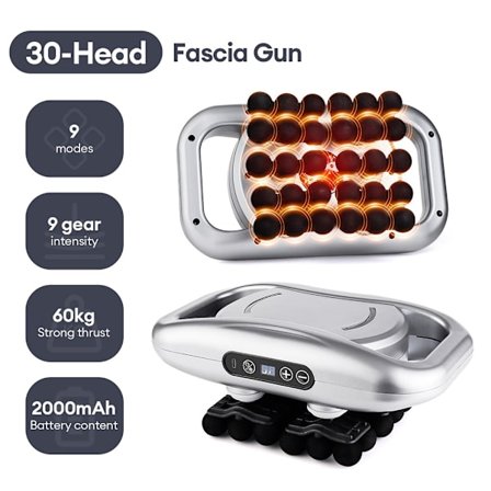 42-Heads Fascia Gun Högfrekventa vibrationer Kroppsmassagepistol Rygg- och midjamassör Nacke Skuldermassager Muscle masajeador