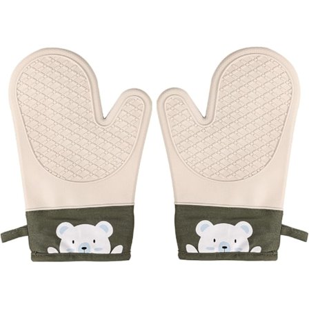 Tykkere varmebestandige silikonhansker, varmebestandige bakehansker for mikrobølgeovn, sklisikre og varmebestandige