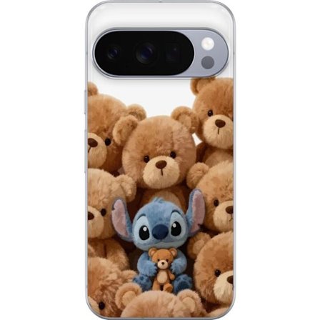 Kompatibelt Mobilskal till Google Google Pixel 10 Pro XL Söt och trygg illustration med Stitch omgiven av nallebjörnar som skapar en varm och lekful