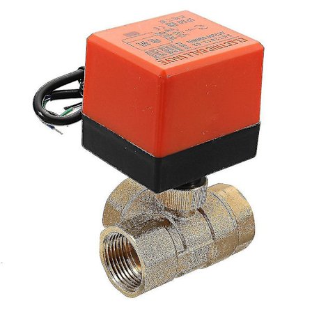 Motorisert messing treveis kuleventil