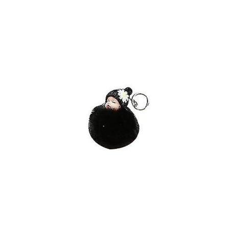 Söt Vintersömndocka, Plyschhängande Nyckelring Black 8 Cm-13 Cm