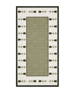 Gångmatta med tryckt motiv Tulpan Grön - 80x300 cm - KM Carpets