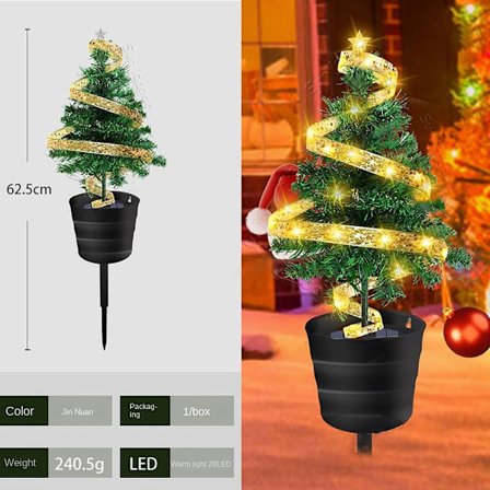 Solar Juletræ Jule LED Lys Træ VARM LYS VARM